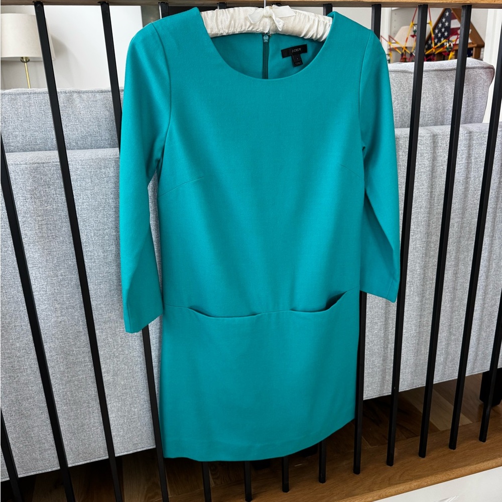 J. Crew Vibrant Blue Long Sleeve Dress